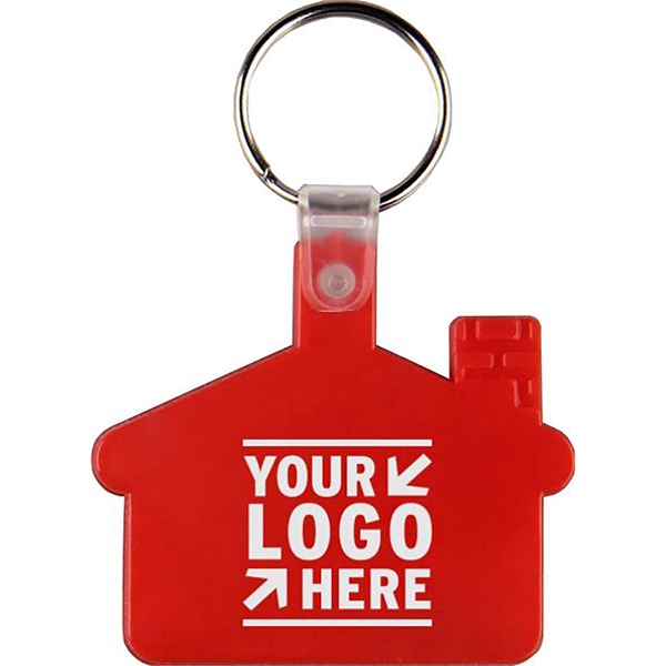 House Shape Soft Plastic Key Tag