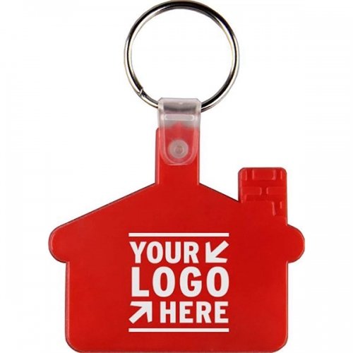 House Shape Soft Plastic Key Tag