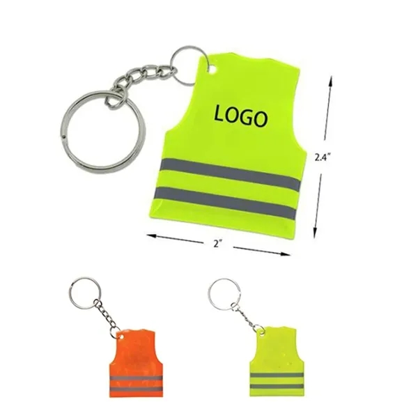Reflective Vest Shaped Key Chain