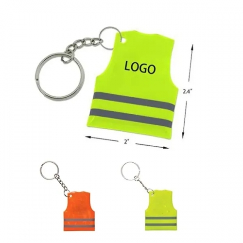 Reflective Vest Shaped Key Chain
