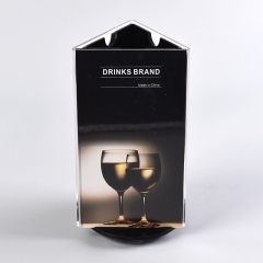 Rotatable 3 Side Panel Acrylic Table Menu Photo Slip Display Holder