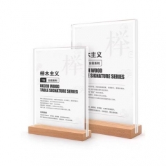 Wooden Base Poster Menu Holder