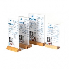 Wooden Base Poster Menu Holder