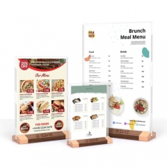 Wooden Base Poster Menu Holder