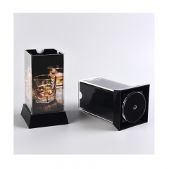 Rotatable 3 Side Panel Acrylic Table Menu Photo Slip Display Holder