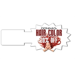 Shelf Flag - UV-Coated (1S) Plastic - Star Burst Shape