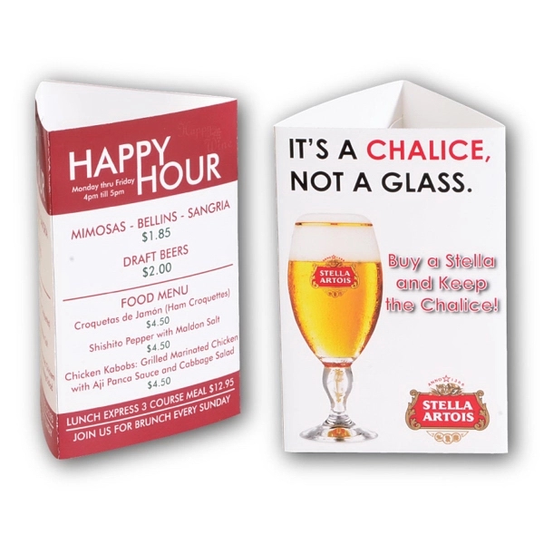 Small 3-Sided 11 pt. Glossy Table Tent