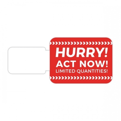 Shelf Flag - UV-Coated (1S) Plastic - Rectangle Shape