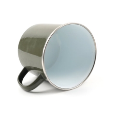 Custom 22 oz. Enamel Mug With Silver Rim