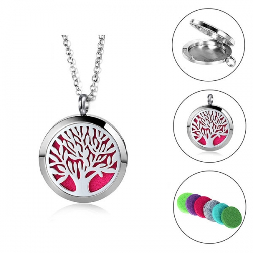 Stainless Steel Hollow Essential Oil Diffuser Necklace