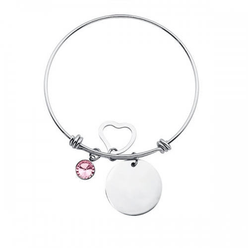 Custom Metal Adjustable Charm Bangle Bracelet