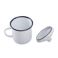6 oz. Enamel Mug With Lid