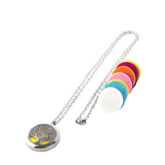 Stainless Steel Hollow Essential Oil Diffuser Necklace