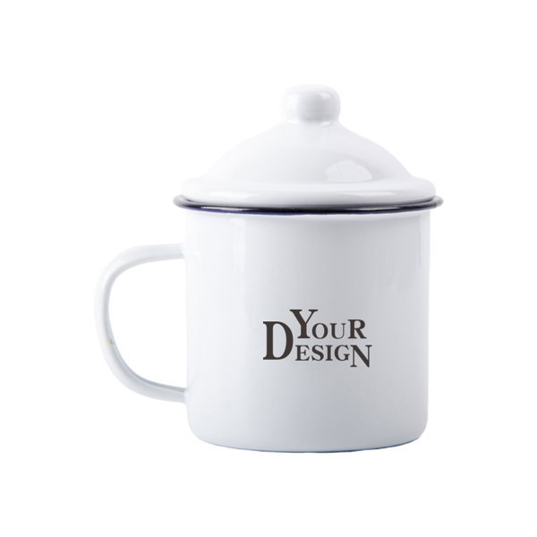 6 oz. Enamel Mug With Lid