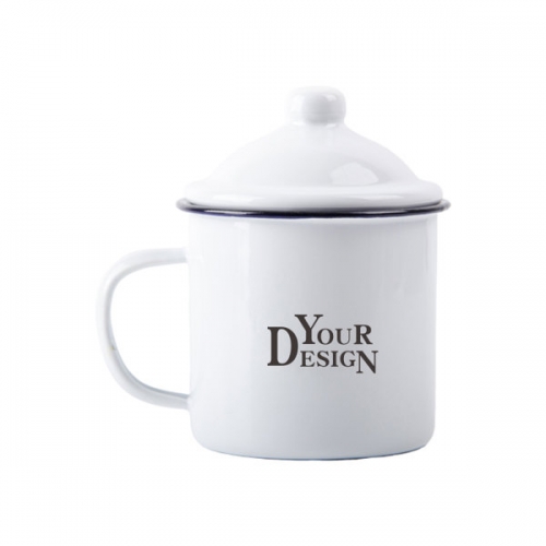 6 oz. Enamel Mug With Lid