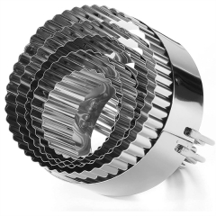 Wave Round Cookie Biscuit Cutter with Handle 5 Pieces