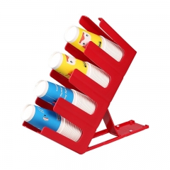 Collapsible four-compartment cup holder