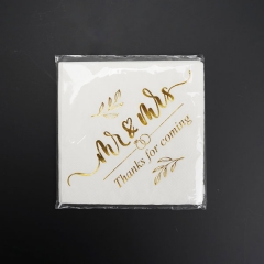 Custom 3 Ply Gold Foil Stamped Napkins