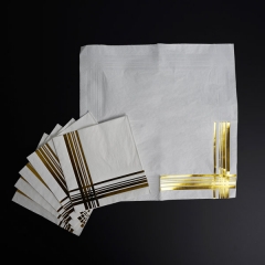 Custom 3 Ply Gold Foil Stamped Napkins