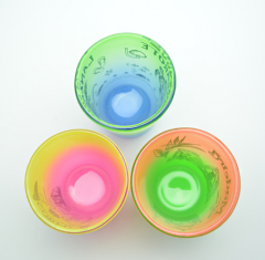 Spray colored shot glass