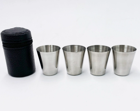 1oz stainless steel portable single-decker shot glass