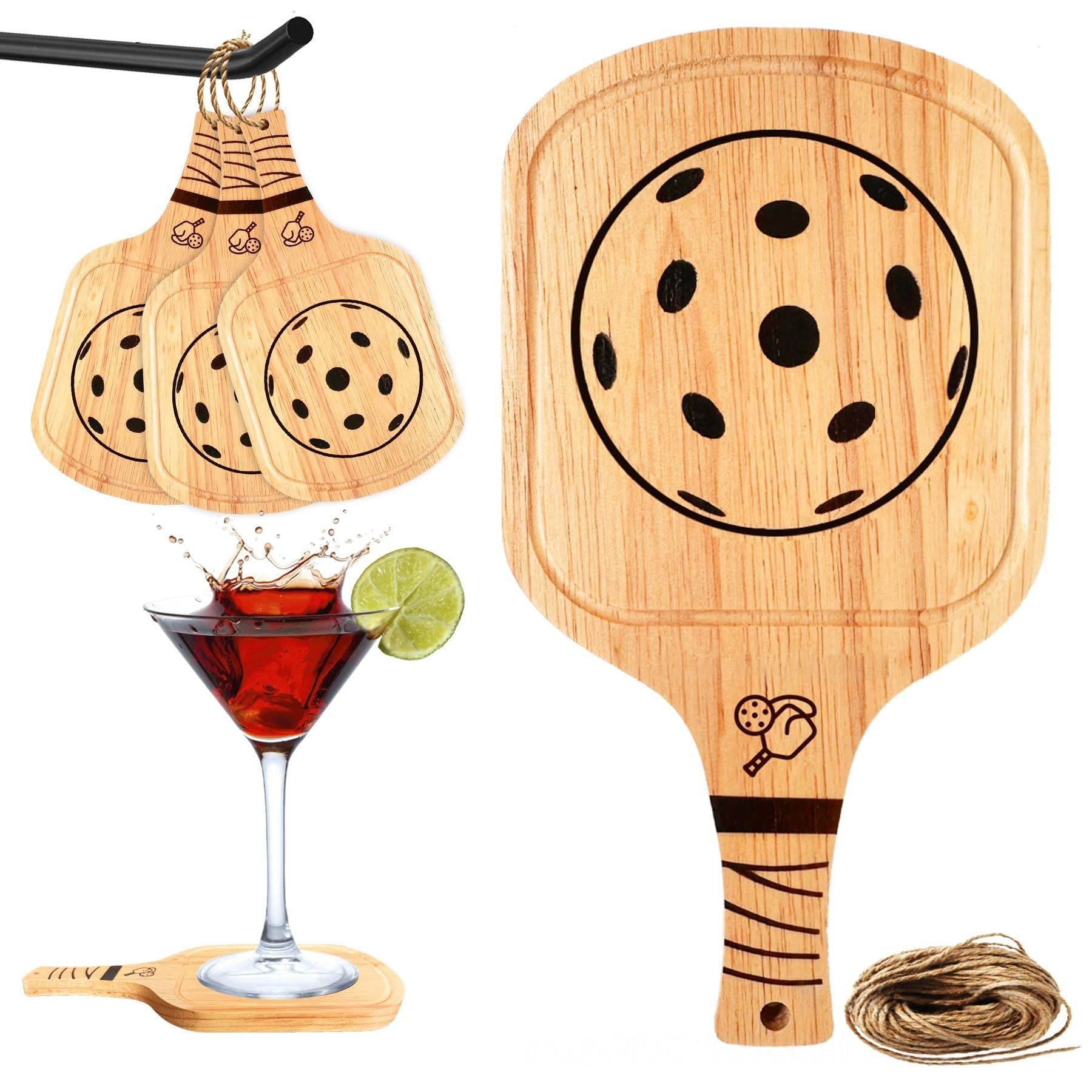 Wooden Pickleball Paddle Coaster