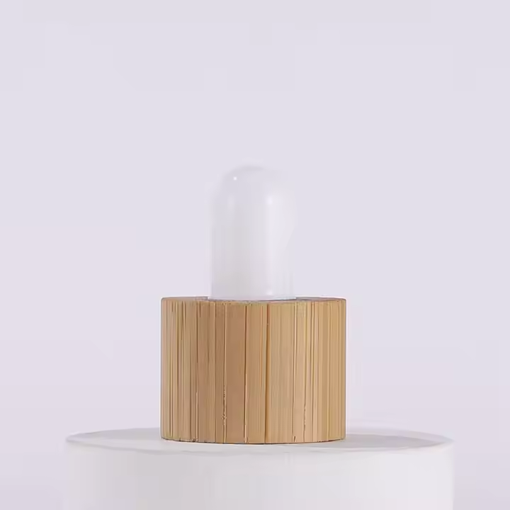 Bamboo Cap Essential Oil Glass Dropper Bottle