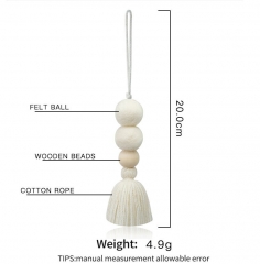 Boho Wool Felt & Wooden Bead Car Aromatherapy Diffuser