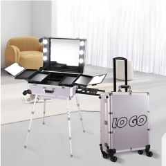 LED Rolling Travel Makeup Case