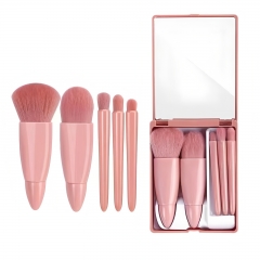 5 Pcs Makeup Brush Set With Mirror