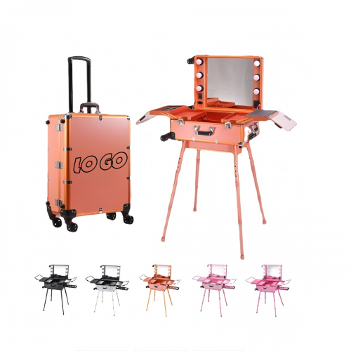 LED Rolling Travel Makeup Case