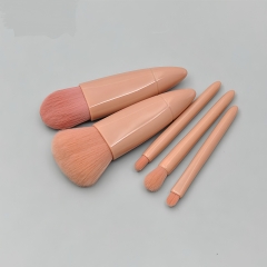 5 Pcs Makeup Brush Set With Mirror
