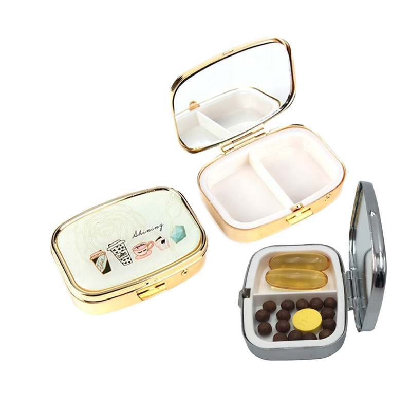 Metal Pill Box With Mirror