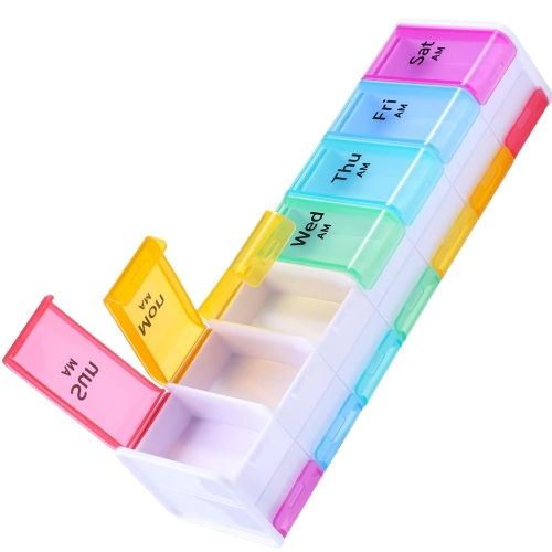 14 Grid Weekly Double Row Pill Case