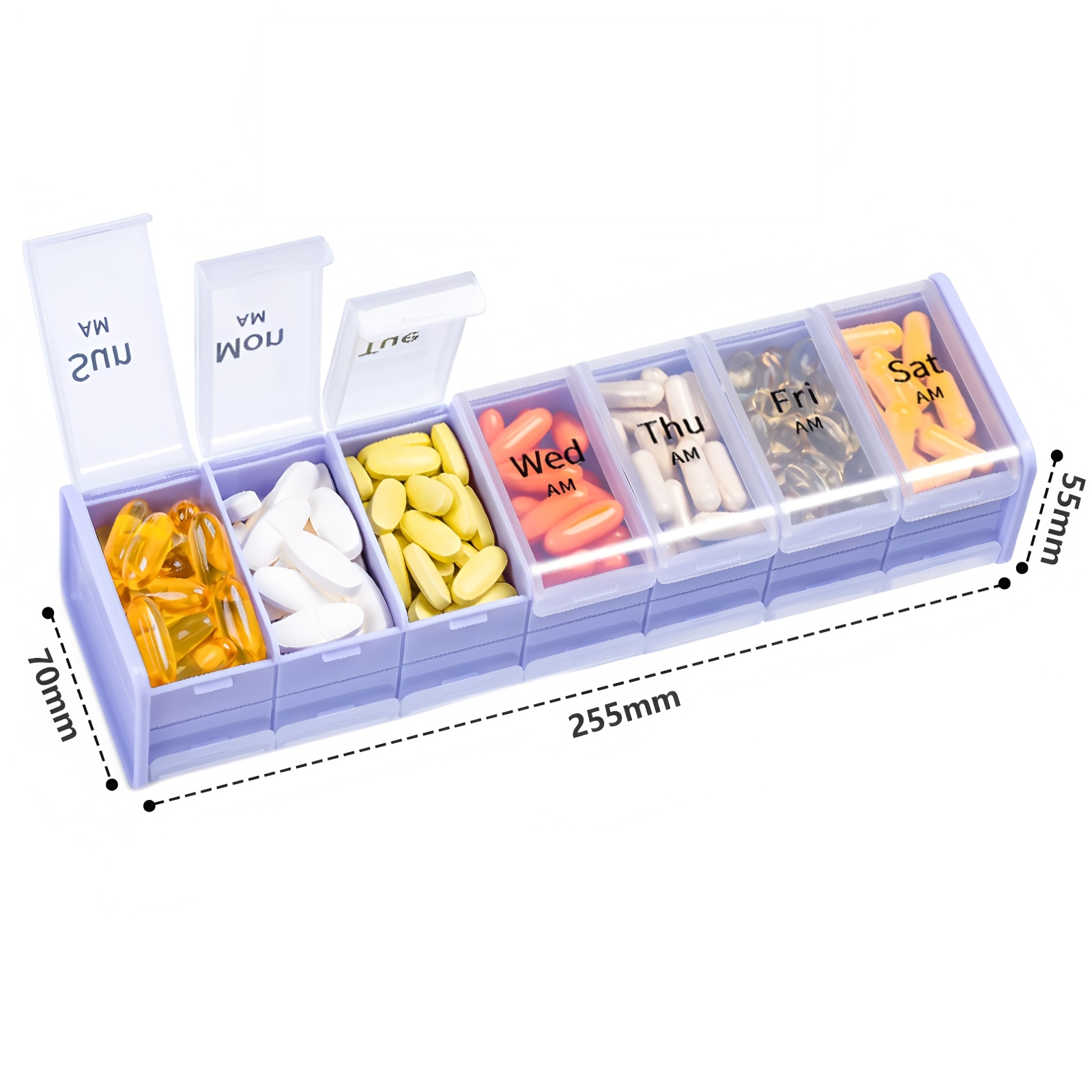 14 Grid Weekly Double Row Pill Case