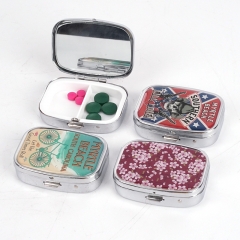 Portable Metal Pill Box With Mirror