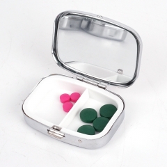 Portable Metal Pill Box With Mirror