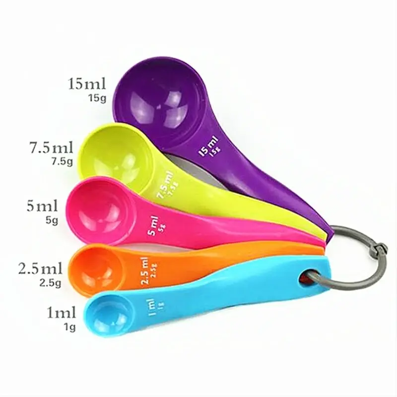 5Pcs Colorful Plastic Measuring Spoon Set