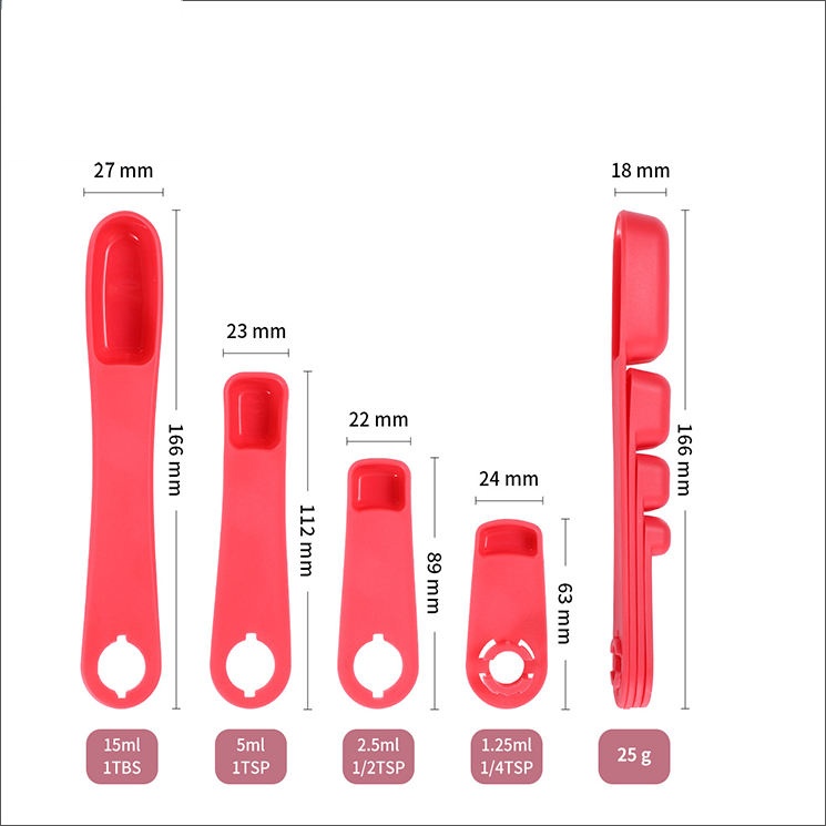 4 Pcs Plastic Measuring Spoons