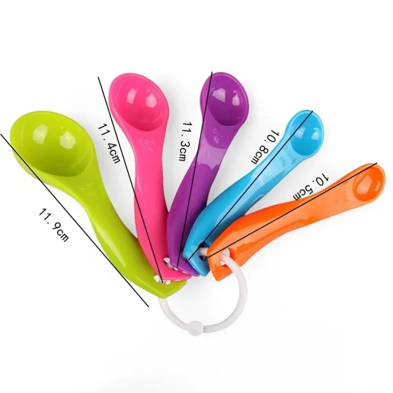 5Pcs Colorful Plastic Measuring Spoon Set
