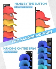 Wall-Mount Baseball Cap Organizer Rack