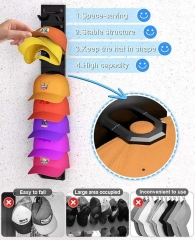 Wall-Mount Baseball Cap Organizer Rack