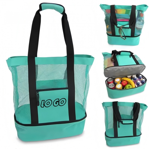 Insulated Mesh Beach Tote Cooler