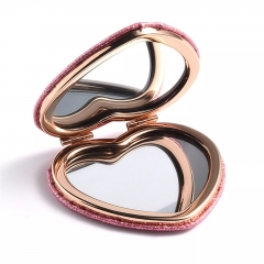 Custom Glitter Heart Compact Mirror