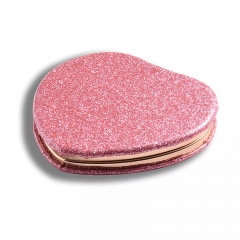 Custom Glitter Heart Compact Mirror