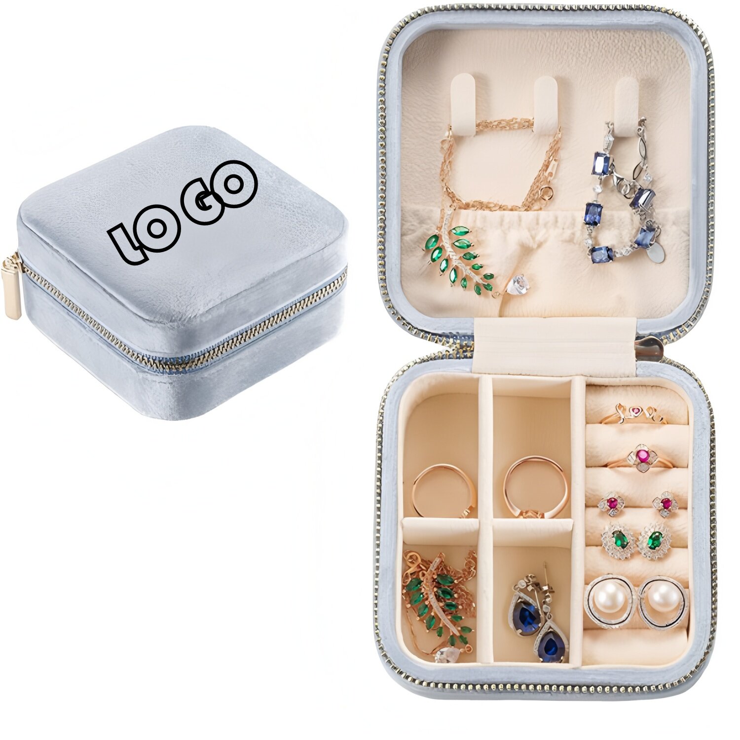 Custom Velvet Travel Jewelry Case