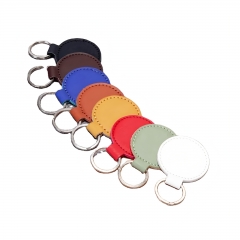 Custom Round PU Leather Keychain