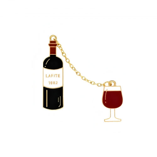 Cute Drink & Beverage Linked Enamel Pin Set