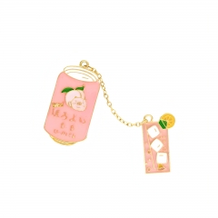 Cute Drink & Beverage Linked Enamel Pin Set
