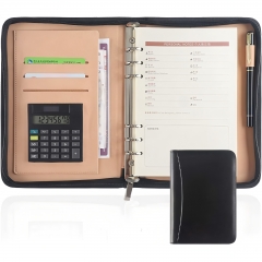 PU Leather Portfolio with Calculator